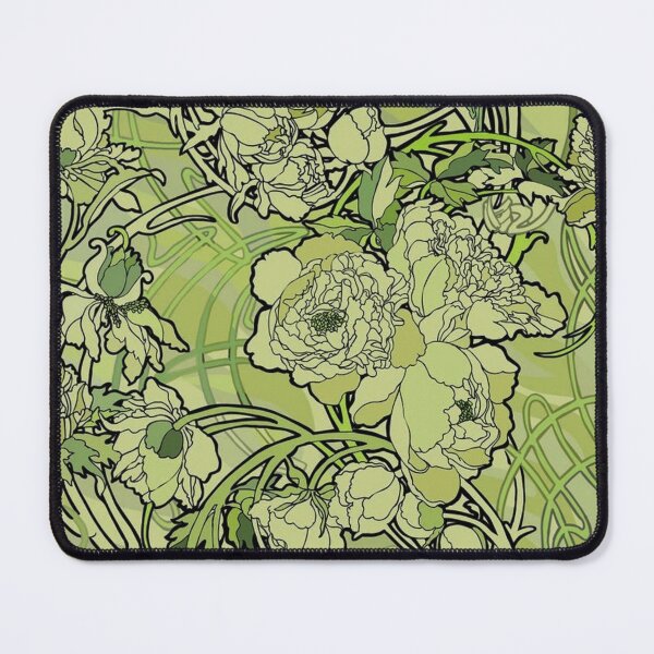 Item preview, alphonse mucha - textil de flores, verde designed and sold by kinsley45.