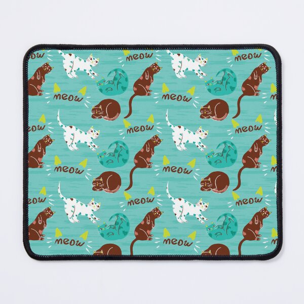 Item preview, Cat pattern, teal pattern cats  designed and sold by patternme.