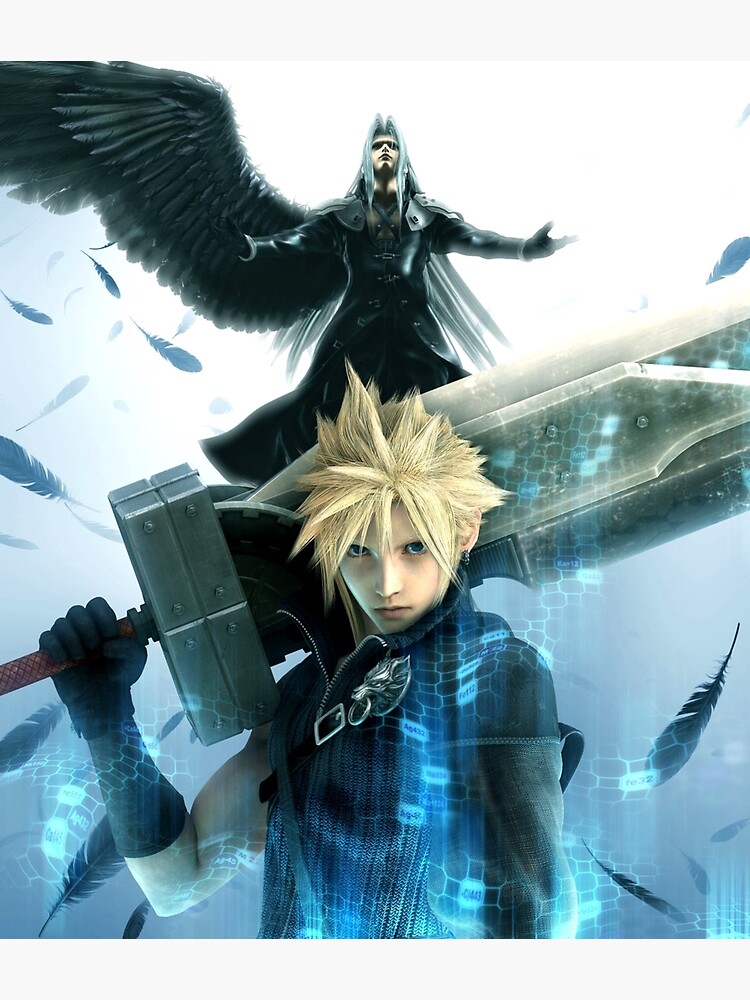 Disover Final Fantasy VII Remake - Cloud and Sephiroth Premium Matte Vertical Poster