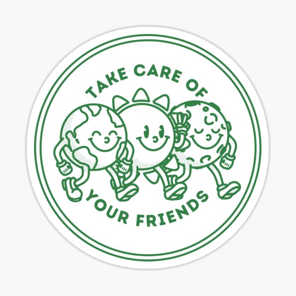 Item preview, Take care of your friends - green  designed and sold by Studio Earthling.
