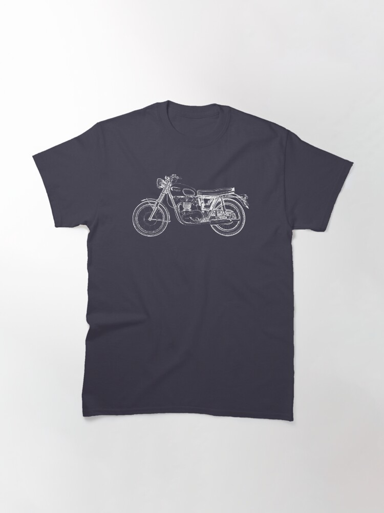 Alternate view of Triumph Vintage Motorcycle Bike Sketch Classic T-Shirt