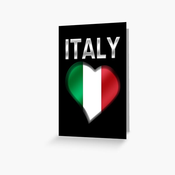Italie - Drapeau Italien Coeur & Texte - Métallique | Carte de vœux