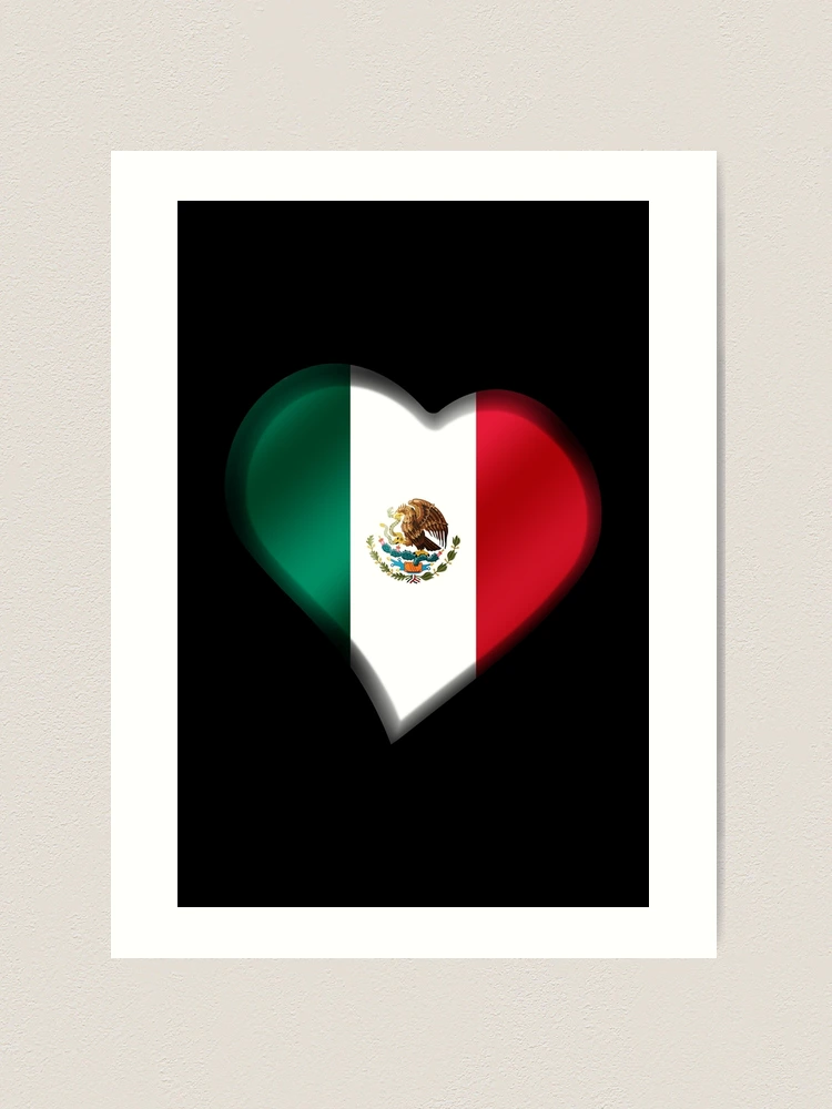 Mexican Flag Heart Art Print by AwesomeArt