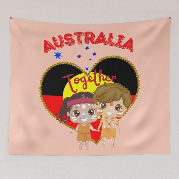 Item preview, Australia together with aboriginal flag heart designed and sold by Eva-Success.