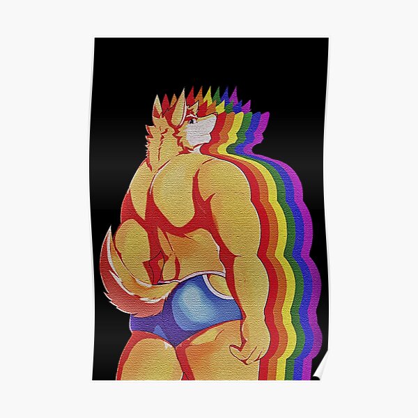 Sexy Wolf Furry Bubble Butt Rainbow Flag Poster By Theereko Redbubble 6148