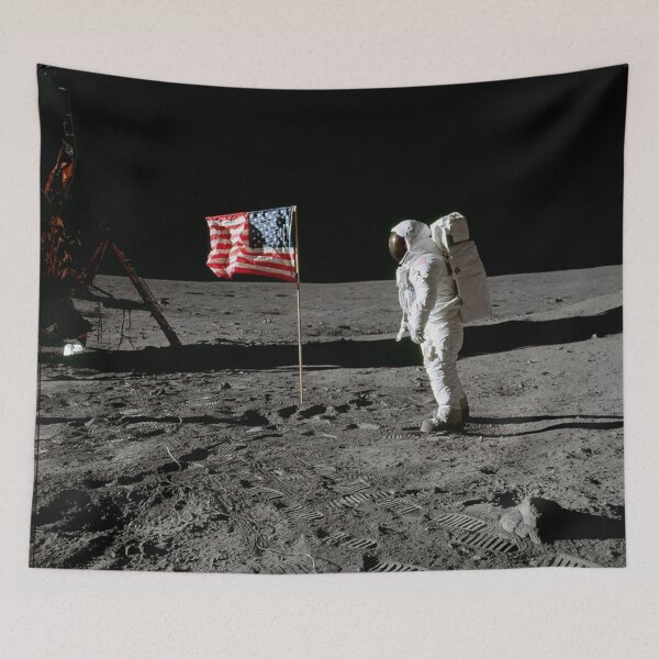 Item preview, Astronaut Edwin E. Aldrin Jr., beside the deployed United States flag during an Apollo 11 extravehicular activity on the lunar surface. Original from NASA. designed and sold by IMPHives.