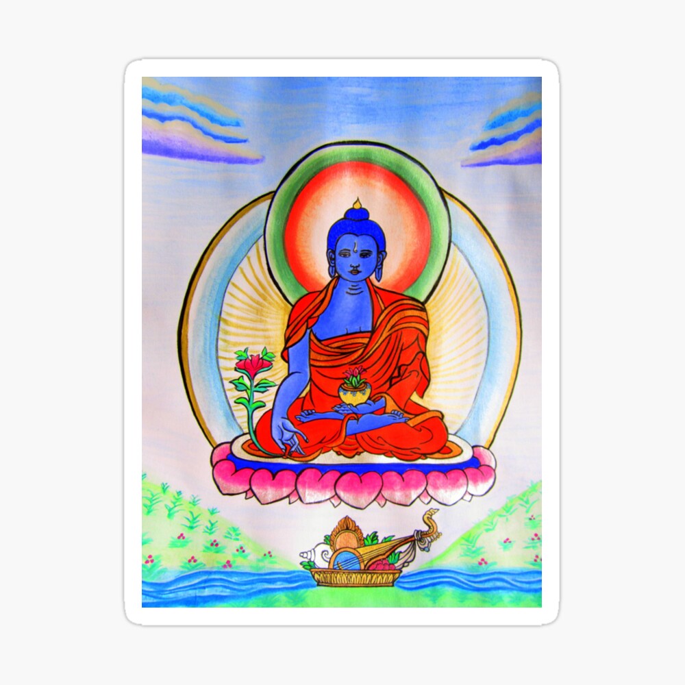 Medicine Buddha framed picture high quality 16.5 x 22.5 inches