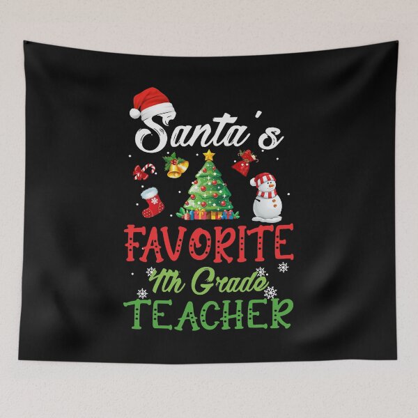 Item preview, Santa'S Favorite 4Th Grade Teacher Christmas Tree designed and sold by Dillan-TShirt.