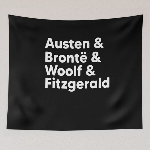 Item preview, Classic Literature Authors - Black Helvetica (Austen and Bronte and Woolf and Fitzgerald) designed and sold by Heddar Badreddine.