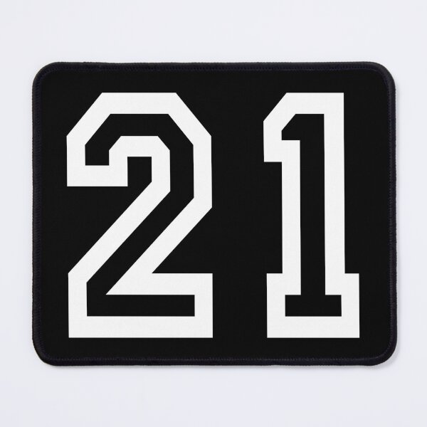 Item preview, 21 American Football Classic Vintage Sport Jersey Number in black number on white background for american football, baseball or basketball designed and sold by Marcin Adrian.