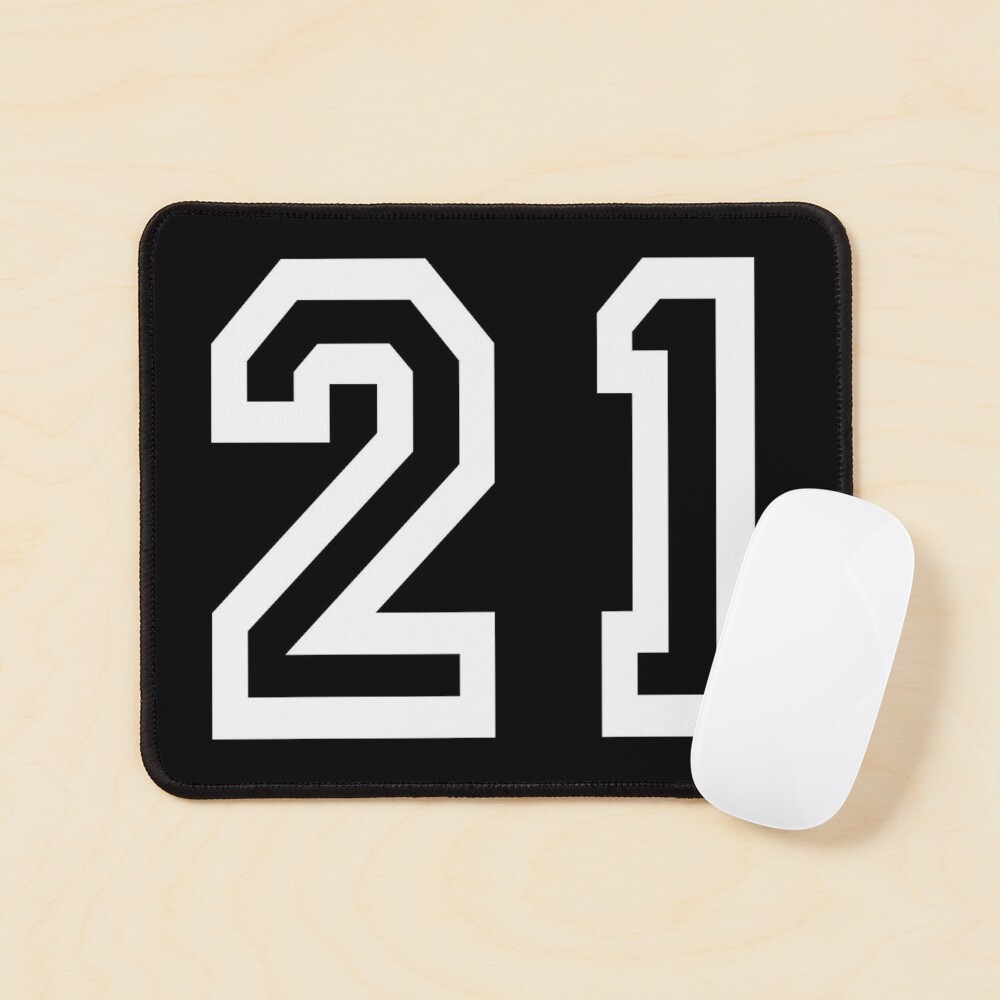 21 American Football Classic Vintage Sport Jersey Number in black number  on white background for american football, baseball or basketball Art  Print
