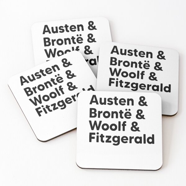 Item preview, Classic Literature Authors - Black Helvetica (Austen and Bronte and Woolf and Fitzgerald) designed and sold by Heddar Badreddine.