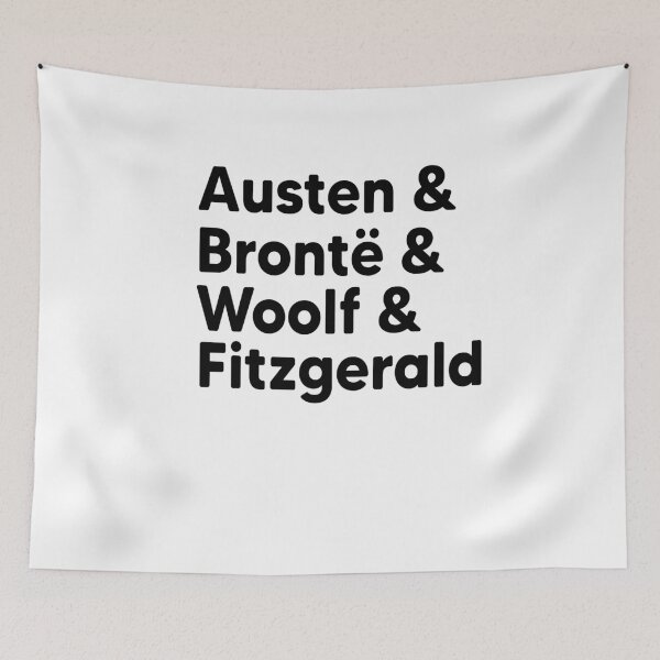 Item preview, Classic Literature Authors - Black Helvetica (Austen and Bronte and Woolf and Fitzgerald) designed and sold by Heddar Badreddine.