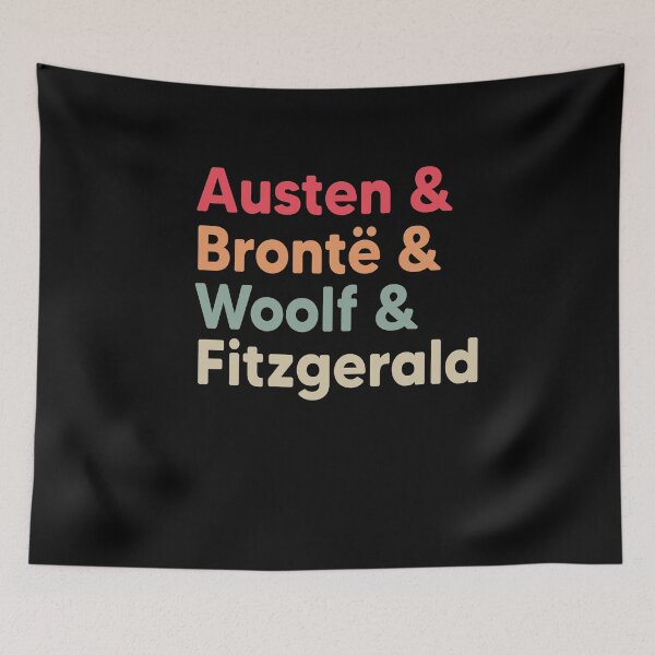 Item preview, Classic Literature Authors - Black Helvetica (Austen and Bronte and Woolf and Fitzgerald) designed and sold by Heddar Badreddine.