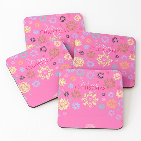 Item preview, Merry Christmas Hot Pink Multicolored Snowflakes Idea  designed and sold by Ross-Sergey.