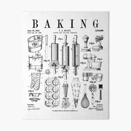 Baking Cooking Baker Pastry Chef Kitchen Vintage Patent Sticker for Sale  by GrandeDuc