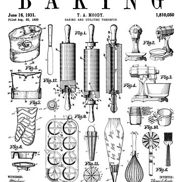 Pastry fork vintage patent Wood Print