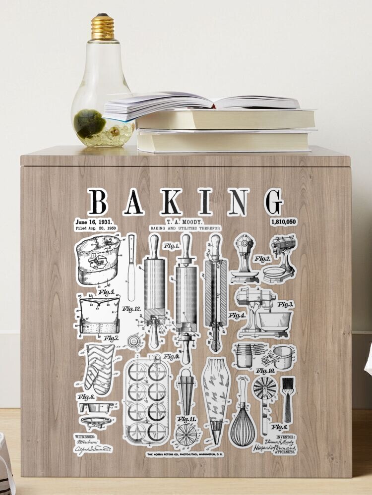 Baking Cooking Baker Pastry Chef Kitchen Vintage Patent Sticker for Sale  by GrandeDuc