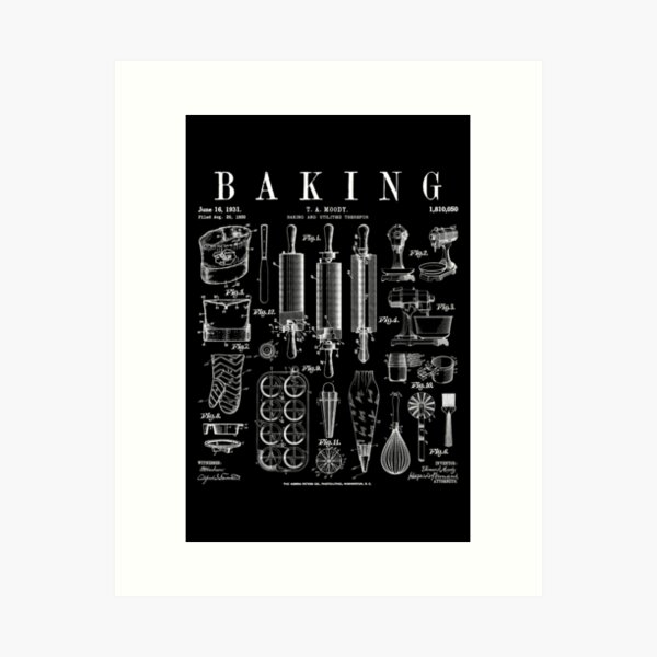 Baking Cooking Baker Pastry Chef Kitchen Vintage Patent Sticker for Sale  by GrandeDuc