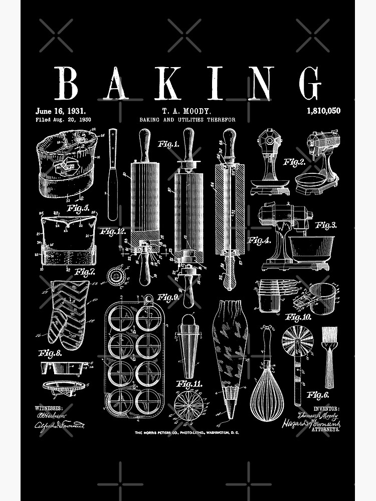 Baking Cooking Baker Pastry Chef Kitchen Vintage Patent Sticker for Sale  by GrandeDuc