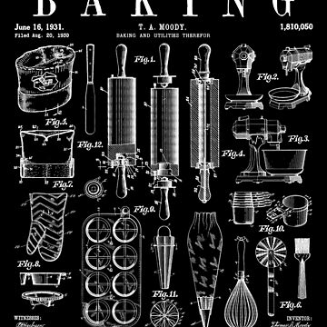 Baking Cooking Baker Pastry Chef Kitchen Vintage Patent Sticker for Sale  by GrandeDuc