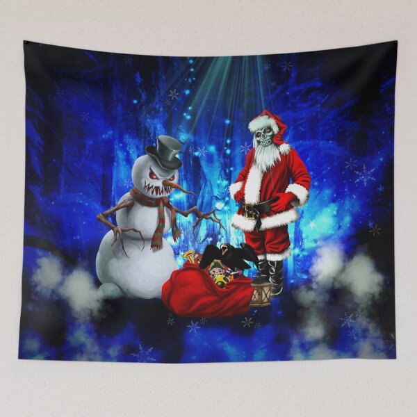 Item preview, Dark christmas time with creepy Santa Claus and snowman designed and sold by nicky2342.