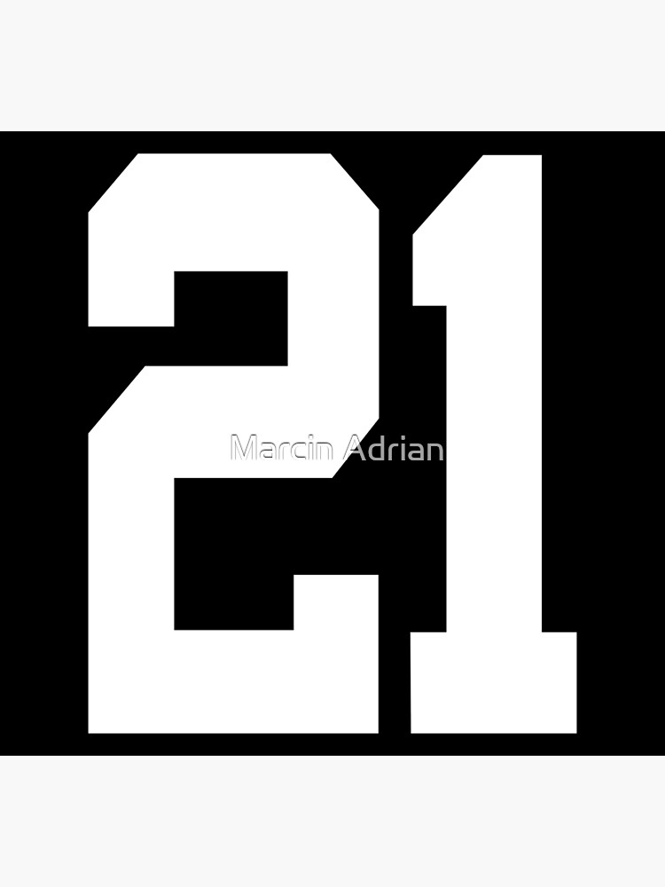 21 American Football Classic Vintage Sport Jersey Number in black number on  white background for american football, baseball or basketball Poster by  Marcin Adrian