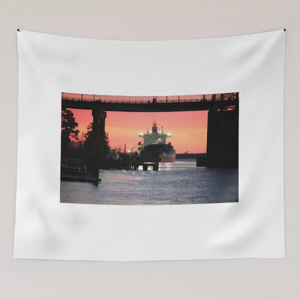 Item preview, Cargo Ship At Sunset designed and sold by Cynthia48.