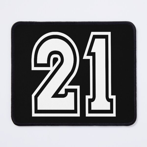 Item preview, 21 American Football Classic Vintage Sport Jersey Number in black number on white background for american football, baseball or basketball designed and sold by Marcin Adrian.