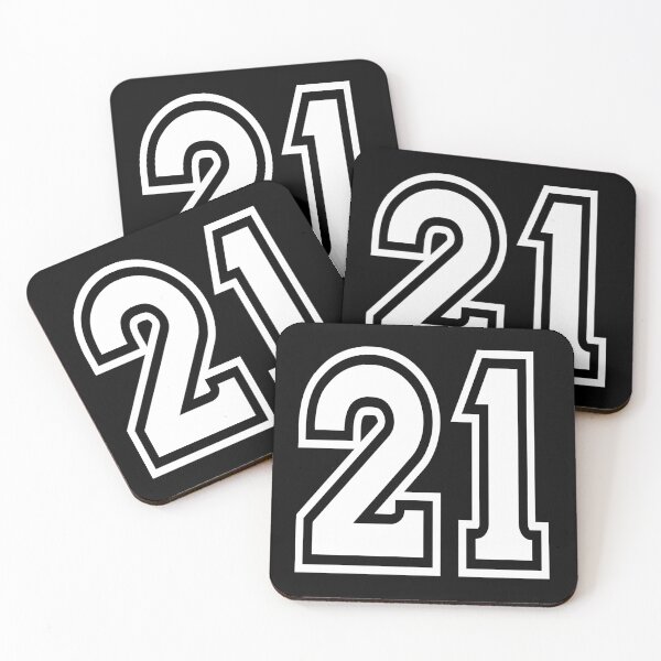 Item preview, 21 American Football Classic Vintage Sport Jersey Number in black number on white background for american football, baseball or basketball designed and sold by Marcin Adrian.
