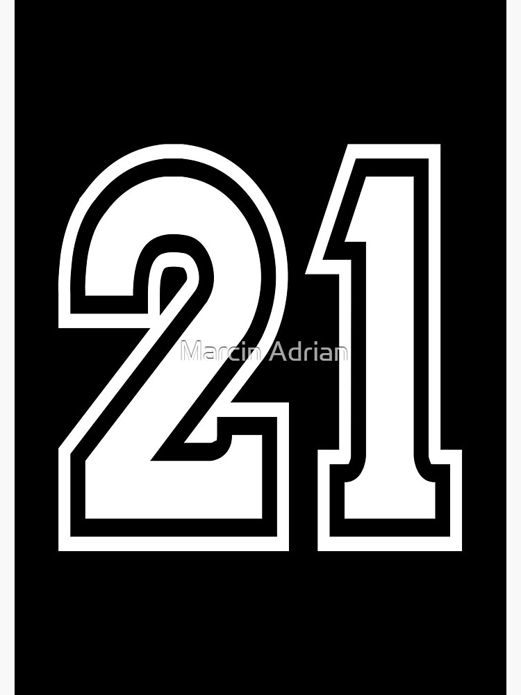 21 American Football Classic Vintage Sport Jersey Number in black number on  white background for american football, baseball or basketball | Sticker