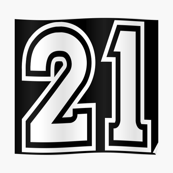 21 Classic Vintage Sport Jersey Number in Black Number on White Background  for American Football, Baseball or Basketball Stock Illustration -  Illustration of america, patriot: 140529873