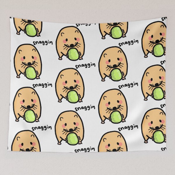 Aperçu de l'œuvre Hamster kawaii grignotant un raisin créée et vendue par GLwithUs.