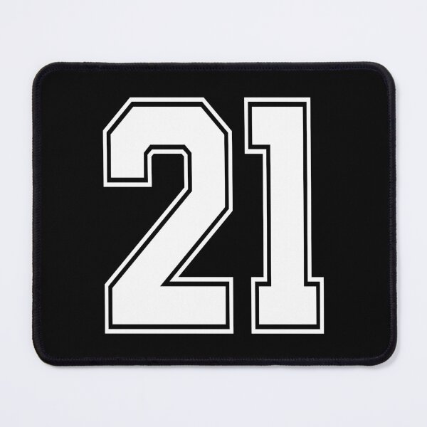 Item preview, 21 American Football Classic Vintage Sport Jersey Number in black number on white background for american football, baseball or basketball designed and sold by Marcin Adrian.