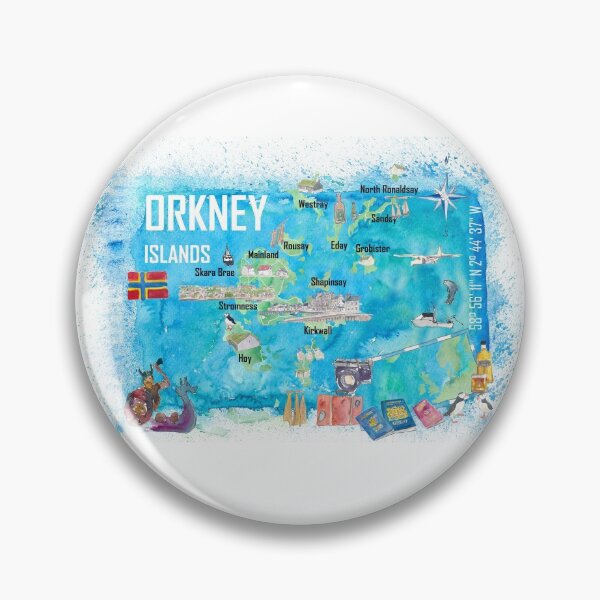 Item preview, Orkney Islands Illustrated Travel Map with Touristic Highlights designed and sold by artshop77.