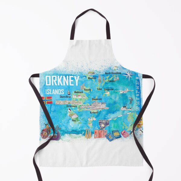 Item preview, Orkney Islands Illustrated Travel Map with Touristic Highlights designed and sold by artshop77.