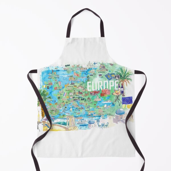 Item preview, Europe Illustrated Travel Map with Tourist Highlights and Attractions designed and sold by artshop77.