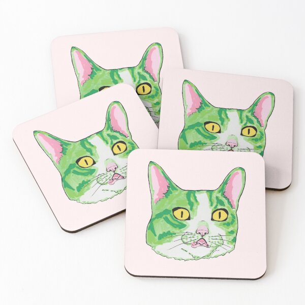 Item preview, Derpy Green Kitty designed and sold by sketchymaja.