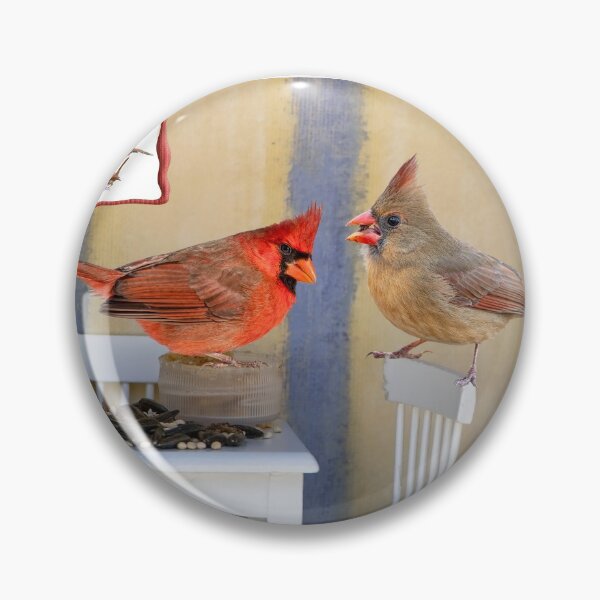 Item preview, Mr. and Mrs. Northern Cardinal Enjoy Thanksgiving Leftovers designed and sold by Bonnie T.  Barry.