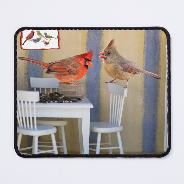 Item preview, Mr. and Mrs. Northern Cardinal Enjoy Thanksgiving Leftovers designed and sold by Bonnie T. Barry.
