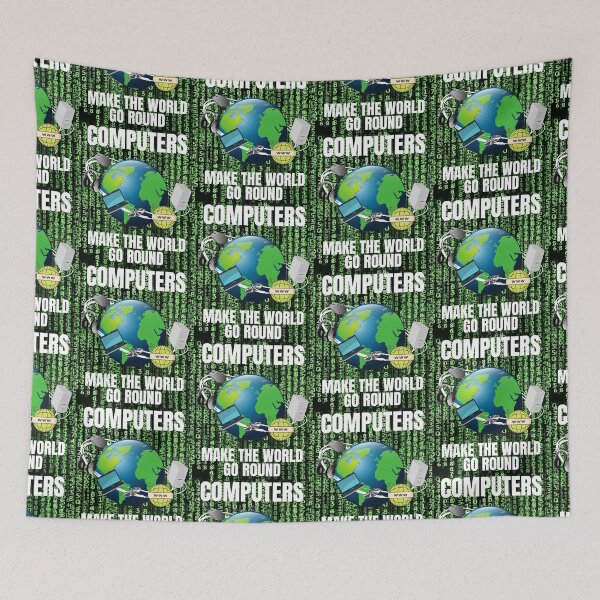 Item preview, COMPUTERS MAKE THE WORLD GO ROUND, DIGITAL WORLD, OTHER WORLD COMPUTING, MERRY GO ROUND designed and sold by R B Chrystal.