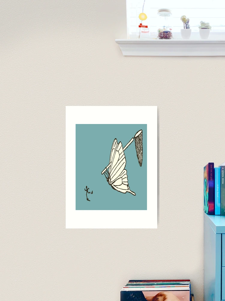 Cartoon Of A Butterfly Catching A Human Art Print for Sale by taiche