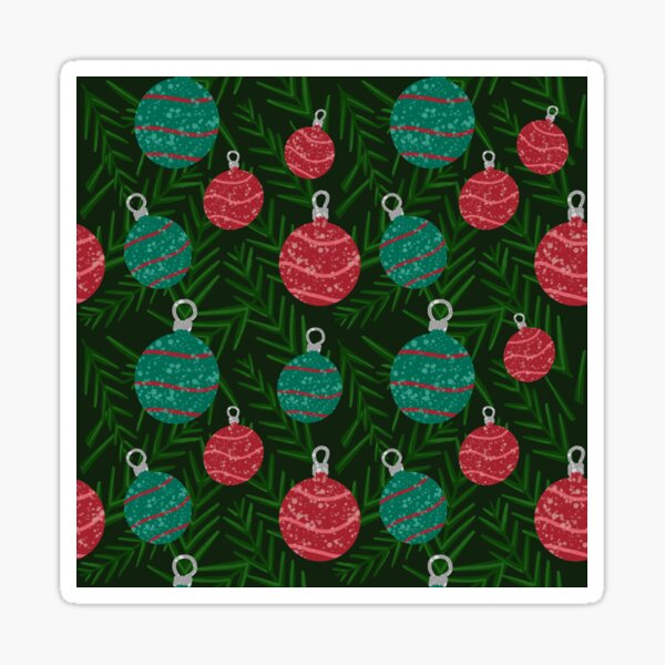 Merry Christmas Baubles Pattern Sticker