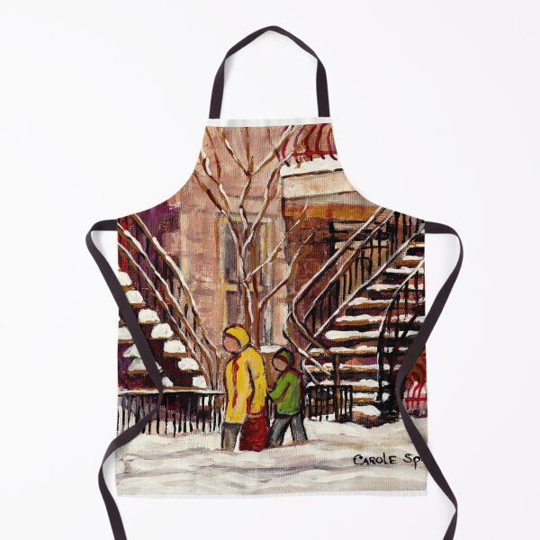 Item preview, MONTREAL WINTER STREET SCENES WALKING IN THE SNOW NEAR THE STAIRCASES designed and sold by Carole Spandau.