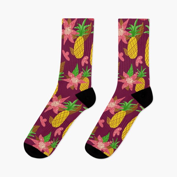 Item preview, Tropical flowers and pineapples pattern designed and sold by Harriet Linton.