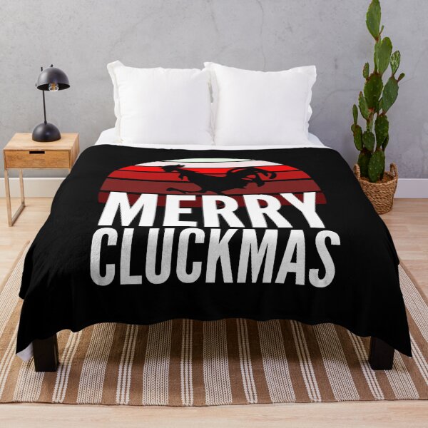 Item preview, Merry Cluckmas Funny Chicken Christmas Pun With Retro Sunset designed and sold by Onewivnacher.