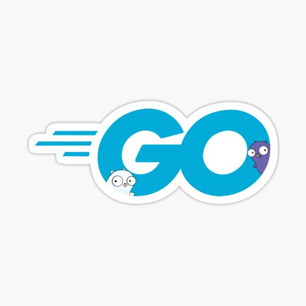Golang Go Logo with Embedded Gopher Mascots Sticker