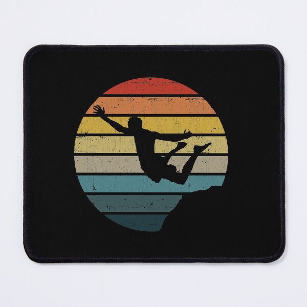 Item preview, Cliff Diving Silhouette On A Distressed Retro Sunset print designed and sold by theodoros20.