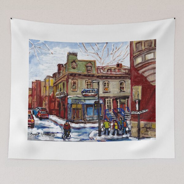 Item preview, MILTON AND AYLMER STREETS MONTREAL WINTER SCENE IN MCGILL STUDENT GHETTO designed and sold by Carole  Spandau.