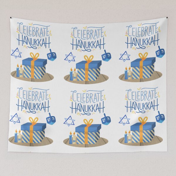 Item preview, Celebrate Hanukkah-White Background  designed and sold by Trendi61.